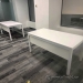 White Straight Work Table w/ Privacy Screen 60" x 30"